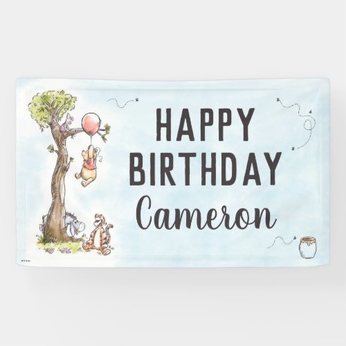 Winnie the Pooh Watercolor  First Birthday Banner