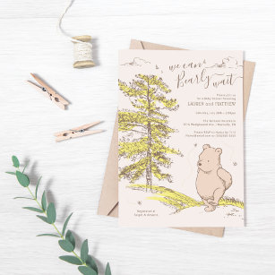 Winnie the Pooh   We Can Bearly Wait Baby Shower Invitation