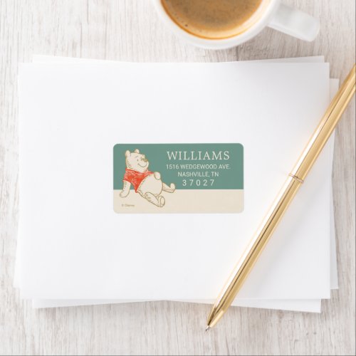 Winnie the Pooh Winter Baby Shower Label