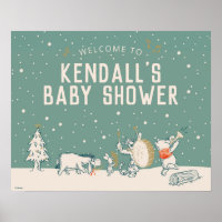 Winnie the Pooh | Winter Baby Shower - Welcome Poster