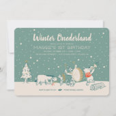 Winnie the Pooh Winter Onederland 1st Birthday Inv Invitation (Front)