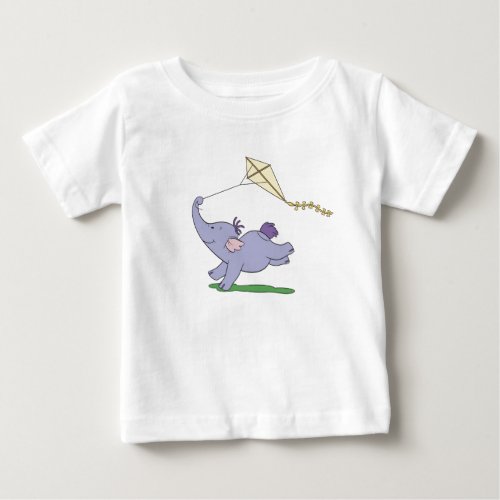 Winnie the Poohs Heffalump Flying a Kite Baby T_Shirt