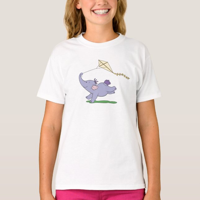 Winnie the Pooh's Heffalump Flying a Kite T-Shirt (Front)