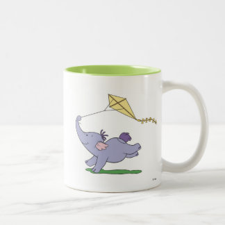 Winnie the Pooh's Heffalump Flying a Kite Two-Tone Coffee Mug