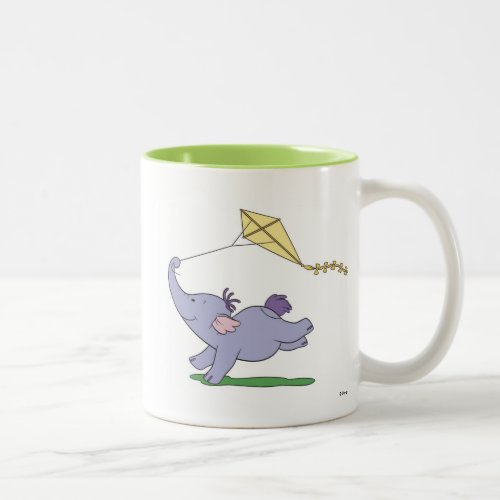 Winnie the Poohs Heffalump Flying a Kite Two_Tone Coffee Mug