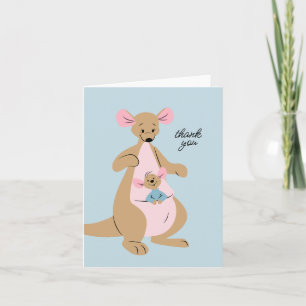 Winnie the Pooh's Kanga & Roo Boy Shower Letterpress Thank You Card