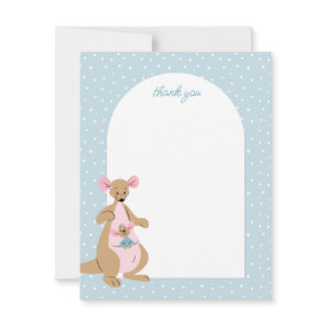 Winnie the Pooh's Kanga & Roo | Boy Shower Thank You Card