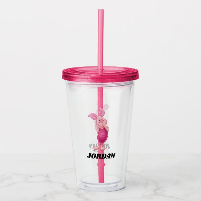 Winnie the Pooh's Piglet - Add Your Name Acrylic Tumbler (Front)