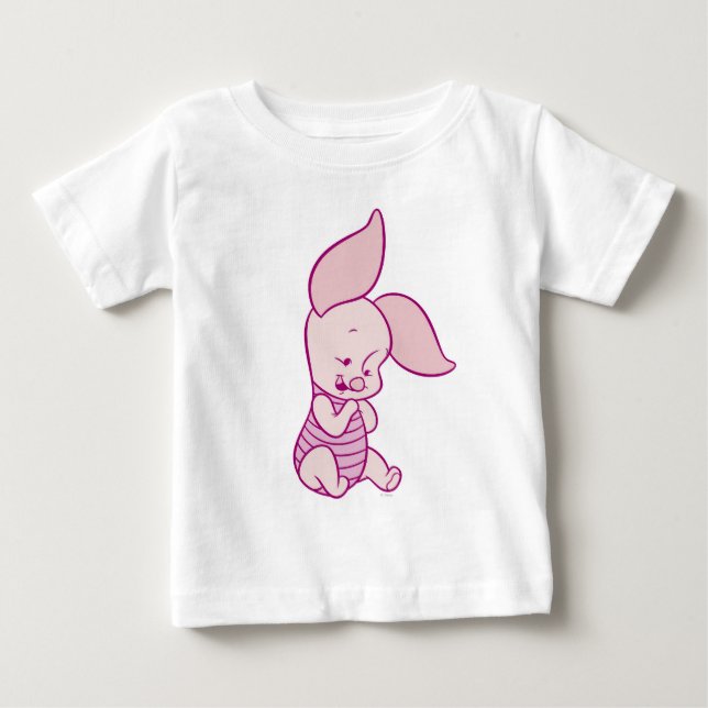 Winnie The Pooh's Piglet sitting Baby T-Shirt (Front)