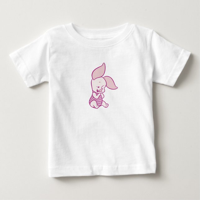Winnie The Pooh's Piglet sitting Baby T-Shirt (Front)