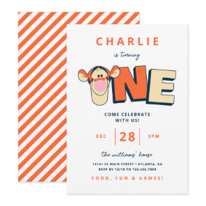 Winnie the Pooh's Tigger - One | First Birthday  Invitation