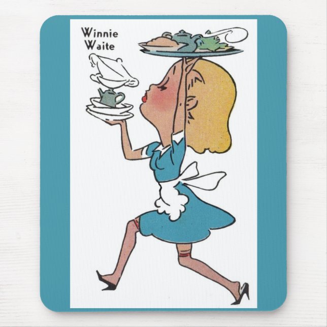 Winnie Waite the busy waitress Mouse Pad (Front)