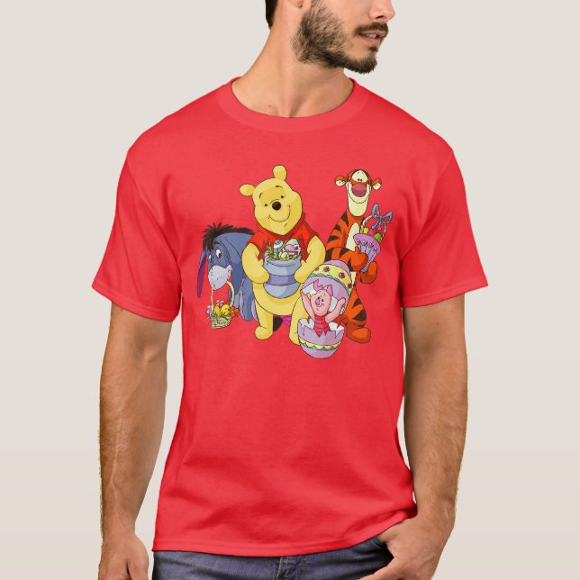 Winniehe Pooh Easter Characters retro T-Shirt (Front)