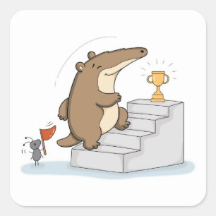 Winning Anteater Small Wins Square Sticker