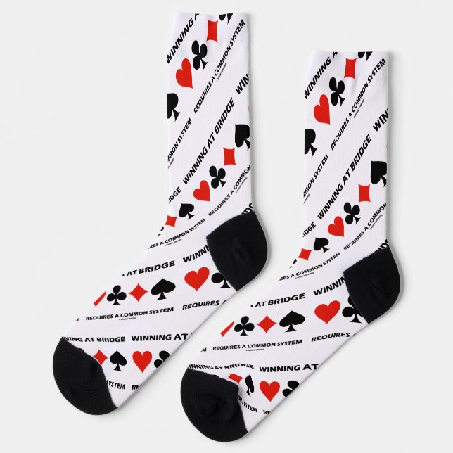 Winning At Bridge Requires Common System Card Suit Socks (Left)