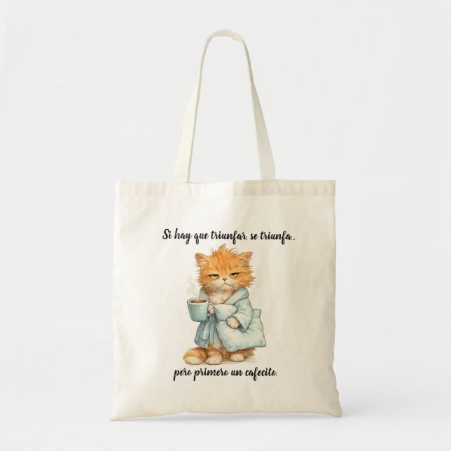 winning cat tote bag (Front)