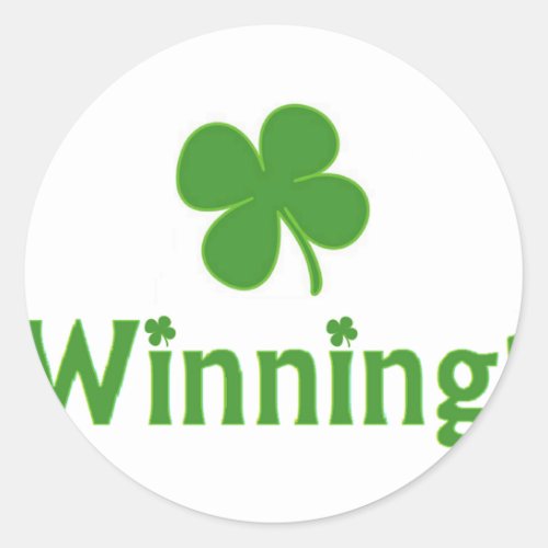 Winning Charlie Sheen St Patricks Day Classic Round Sticker