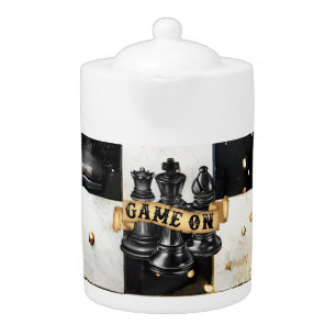 Winning Chess Game On Porcelain Teapot