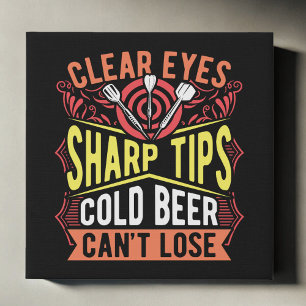 Winning Dart Formula - Funny Mancave 10" x 10" Faux Canvas Print