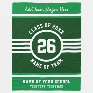 Winning Game Athlete Green and White Custom Colors Fleece Blanket