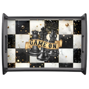 Winning Game On Chess Small Serving Tray