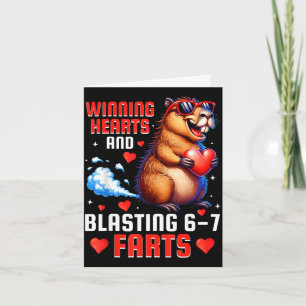 Winning hearts 67 meme capybara kids boys card