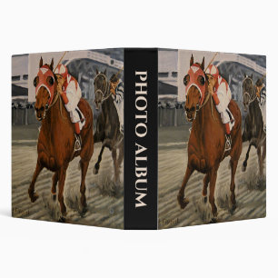 Winning Horse is Racing Thoroughbred 3 Ring Binder