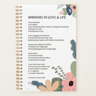 Winning in Love and Life Motivational Poem Poetry Planner