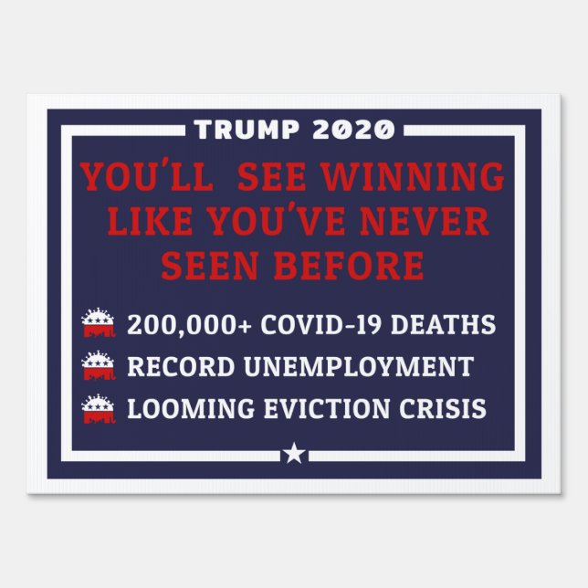 Winning In Trump's America-2020 Election Yard Sign (Front)
