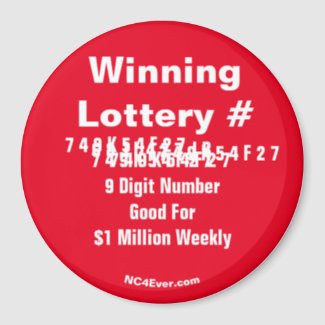 Winning Lottery Number Magnet