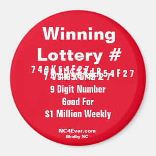 Winning Lottery Number Magnet