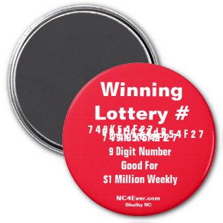 Winning Lottery Number Magnet
