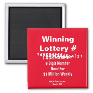 Winning Lottery Number Magnet