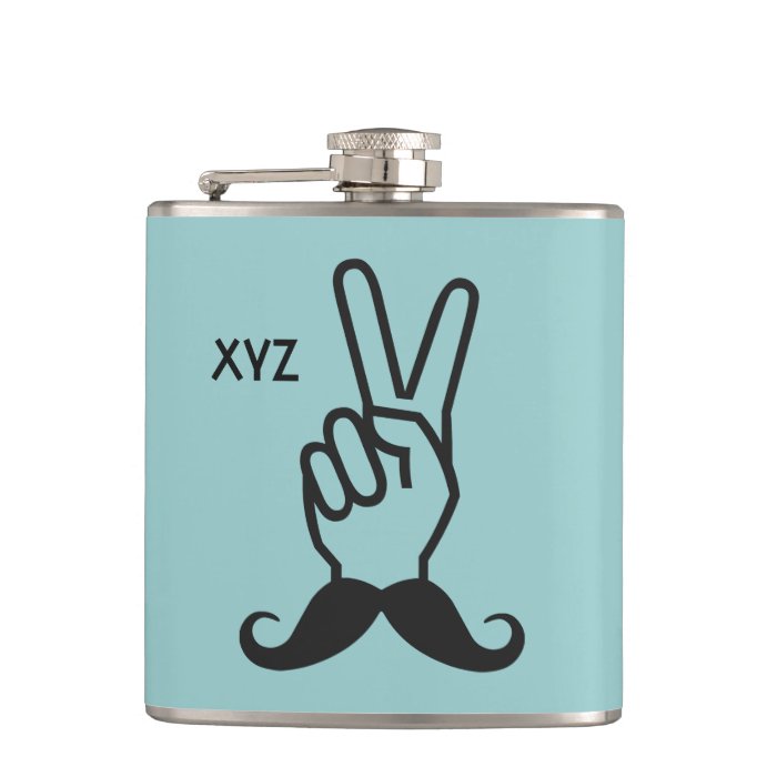 Winning Mustache custom monogram flask