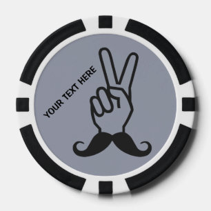 Winning Mustache custom poker chips