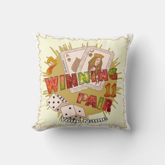 Winning Pair Poker  Throw Pillow (Front)