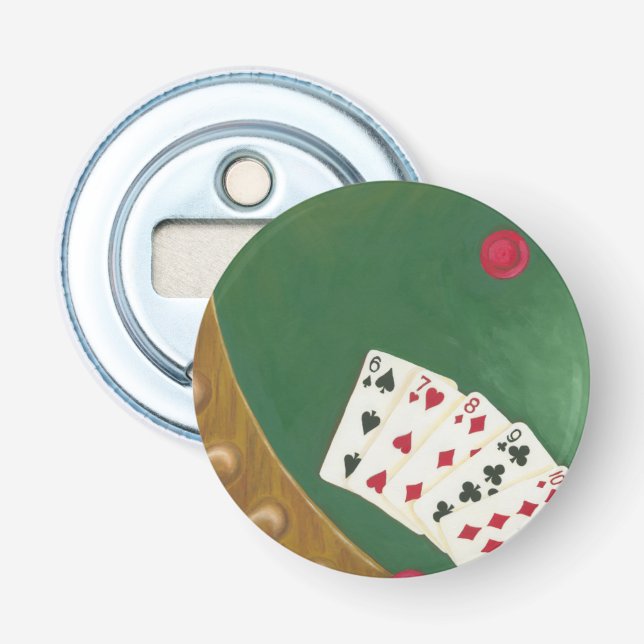 Winning Poker Hand Six Through Ten Bottle Opener (Front)