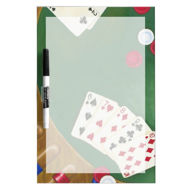 Winning Poker Hand Six Through Ten Dry-Erase Board (Front)
