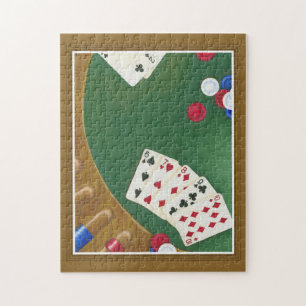 Winning Poker Hand Six Through Ten Jigsaw Puzzle