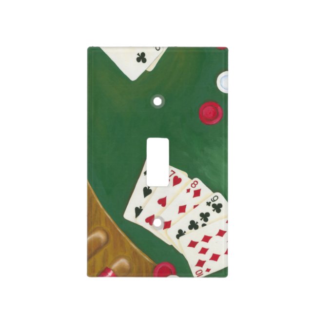 Winning Poker Hand Six Through Ten Light Switch Cover (Front)