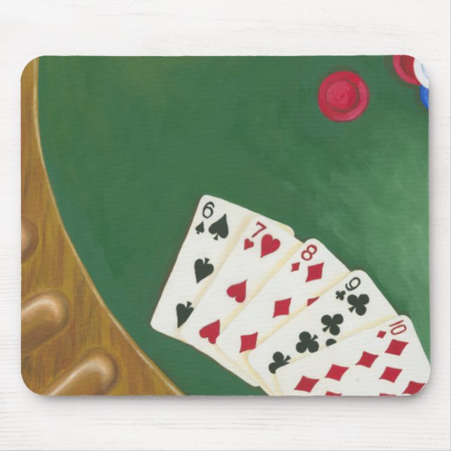 Winning Poker Hand Six Through Ten Mouse Pad (Front)