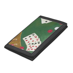 Winning Poker Hand Six Through Ten Tri-fold Wallet