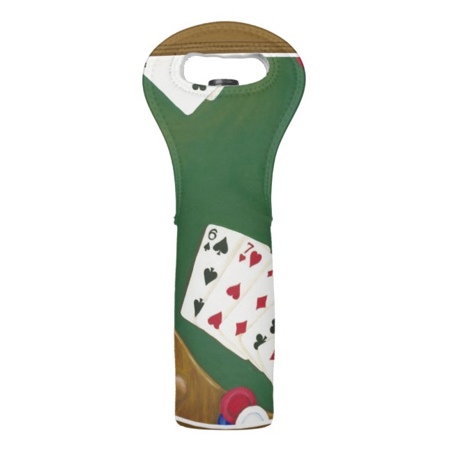 Winning Poker Hand Six Through Ten Wine Bag (Back)