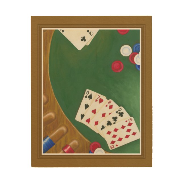 Winning Poker Hand Six Through Ten Wood Wall Art (Front)