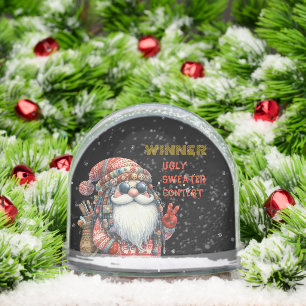 WINNING PRIZE Ugly Christmas Sweater Contest Snow Globe