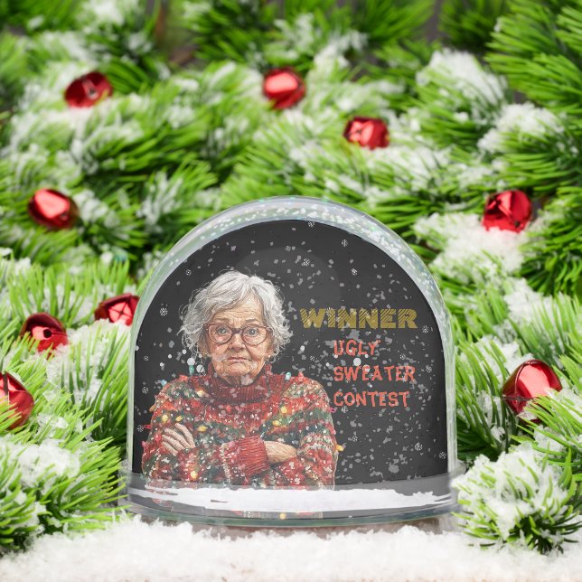 WINNING PRIZE Ugly Christmas Sweater Contest Snow Globe (Christmas)