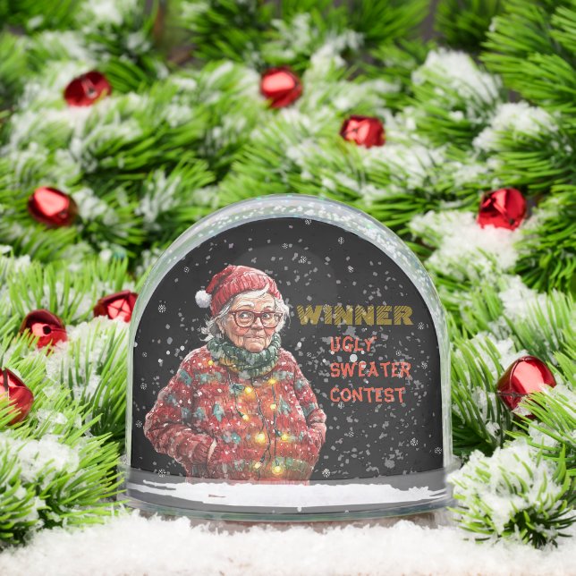 WINNING PRIZE Ugly Christmas Sweater Contest Snow Globe (Christmas)