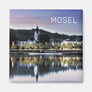 Winningen Moselle Sunset Panorama Germany Vintage Magnet