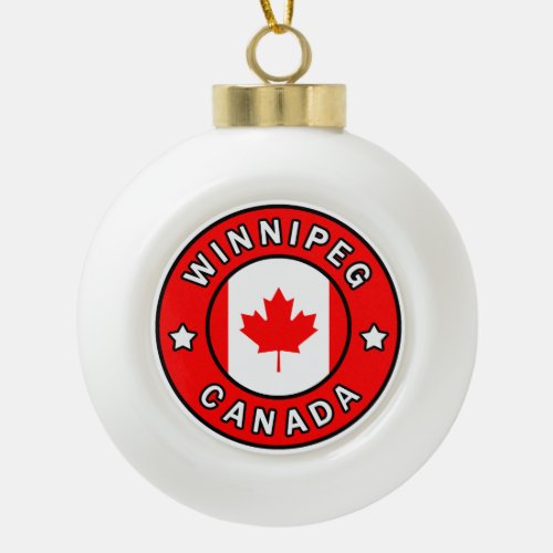 Winnipeg Canada Ceramic Ball Christmas Ornament