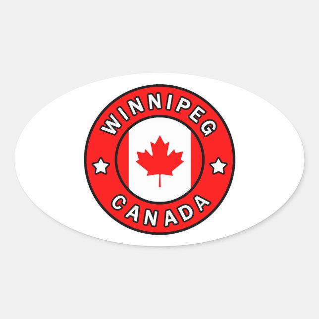 Winnipeg Canada Oval Sticker (Front)